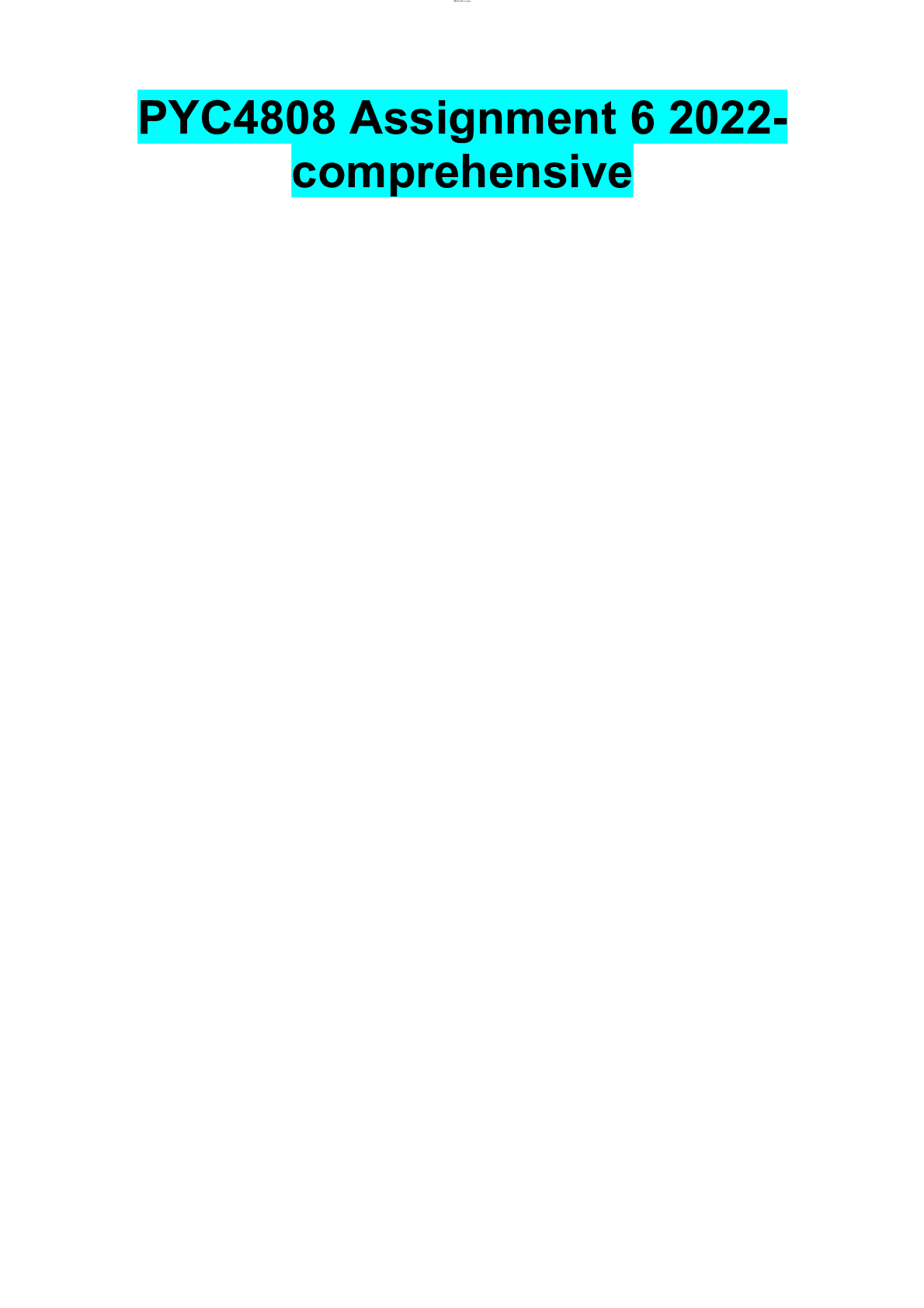 Preview image of PYC4808 Assignment 6 2022-comprehensive document